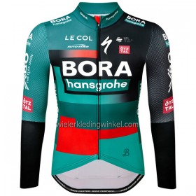Wielershirt 2023 BORA-Hansgrohe Lange Mouw Groen Zwart